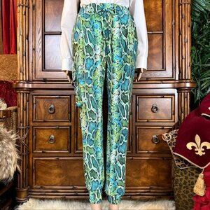 Coldesina Ocean Snake Print Cargo Drawstring Jogger Pant